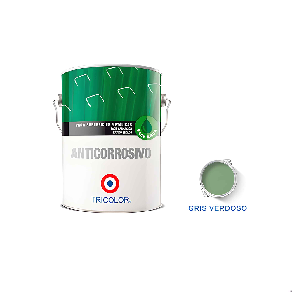 Anticorrosivo base agua 1 Gl (3.78lt) Gris Verdoso  - Tricolor