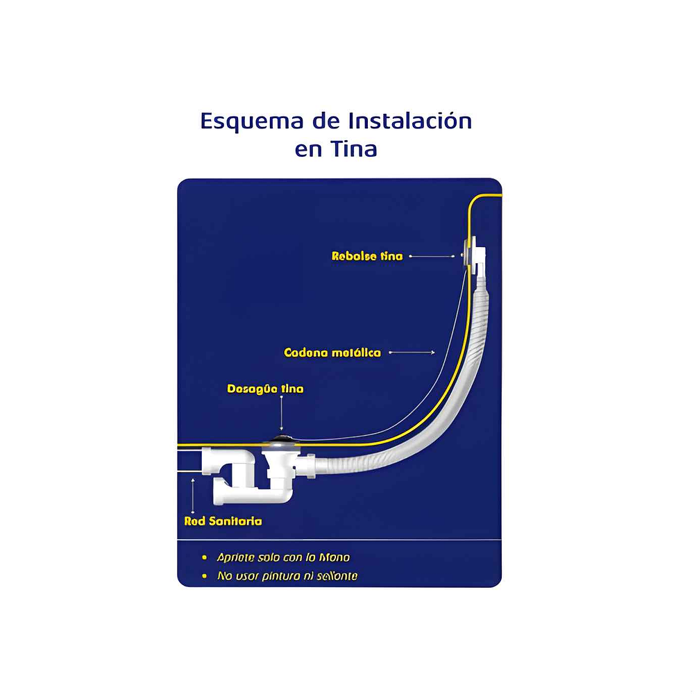 Sifón Tina y Receptáculo Salida Orientable  40mm - Hoffens