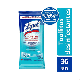 Toallitas Desinfectantes Biodegradables Marina 36un  - Lysol