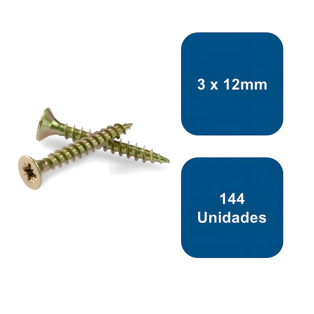 Tornillo Madera Multiuso 3 x 12mm 144un.