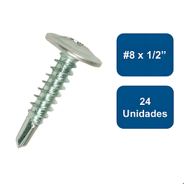 Tornillo Cabeza Lenteja Punta Broca #8 x 1/2" 24un. - Rukafe Basics