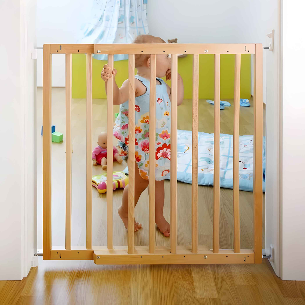Reja de Seguridad para Bebés Madera Ajustable 63.5-105.5cms  - Happy Dino