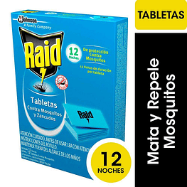Ahuyenta Zancudos y Mosquitos / Insecticida Repuesto 12 tabletas - Raid