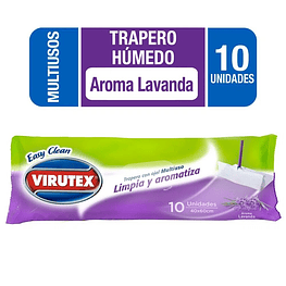 Trapero Húmedo Desechable Multiuso Lavanda 10un.  - Virutex