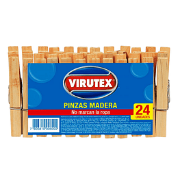 Pinzas para ropa de madera 24un  - Virutex