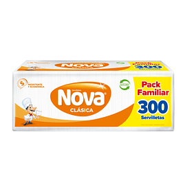Servilleta Clasica Coctel Blanca 300un  - Nova
