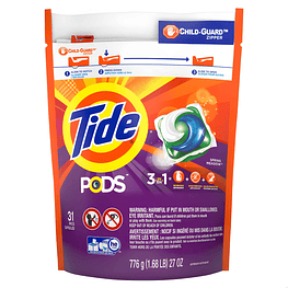 Detergente de Ropa Concentrado Capsulas 3 en 1 31 pods  - Tide