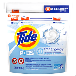 Detergente de Ropa Concentrado Free and Gentle Capsulas 16 pods  - Tide