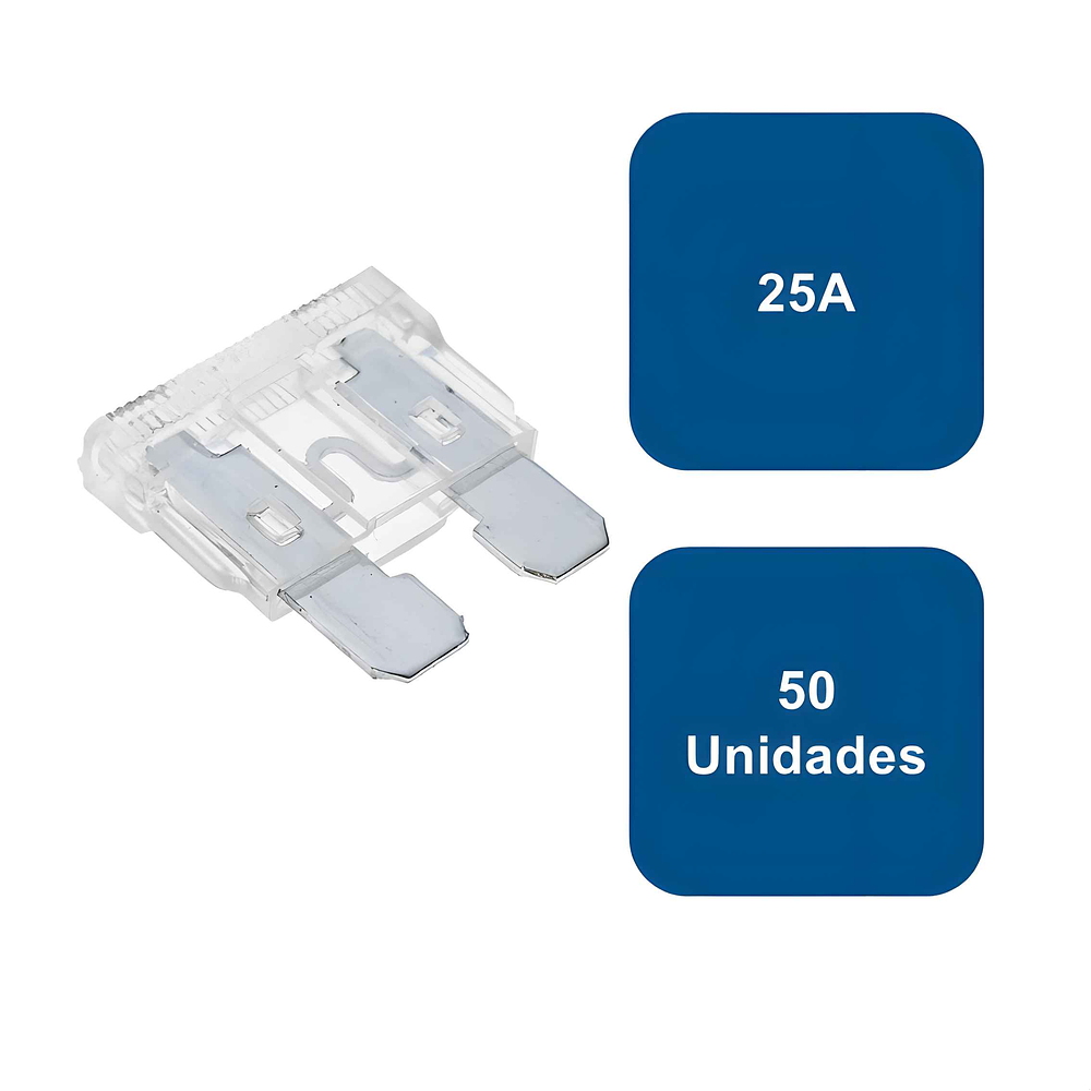 Fusible tipo enchufe 50un. 25A Blanco  - Flosser