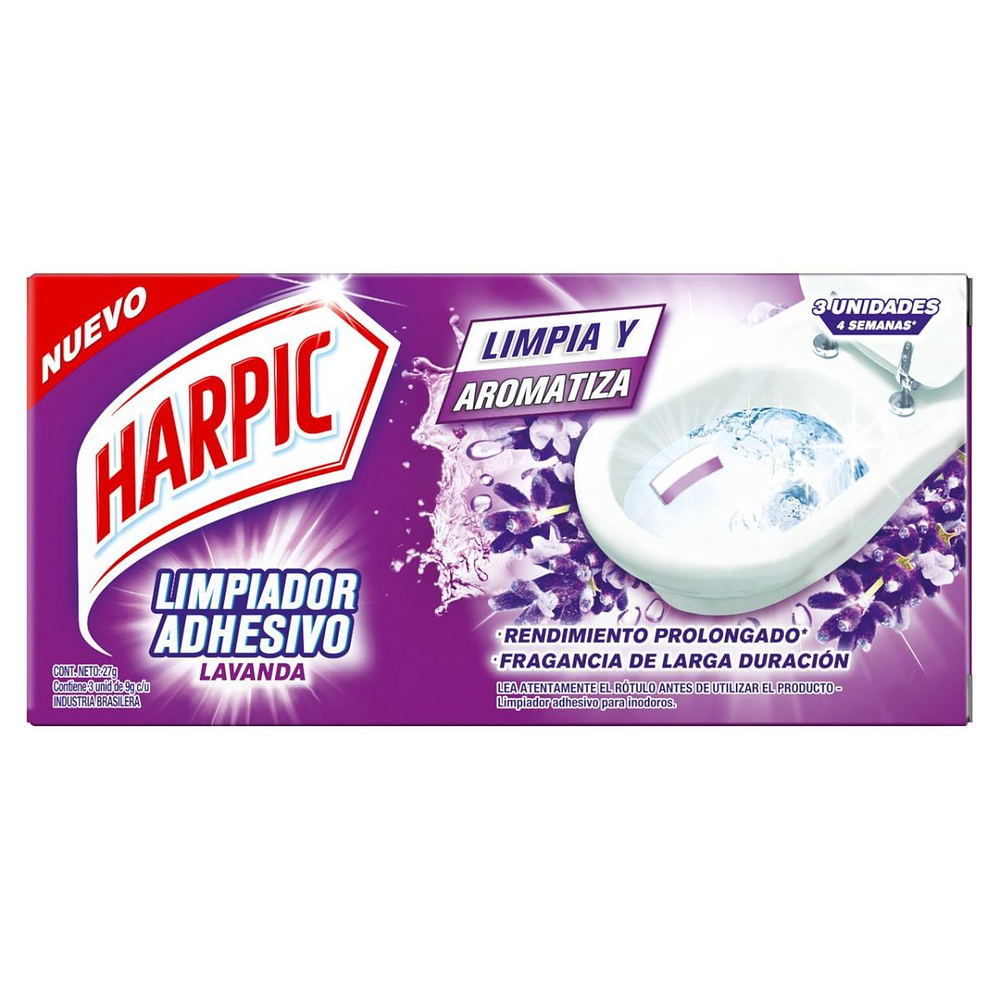 Limpiador Adhesivo para Inodoros 3un. Lavanda  - Harpic