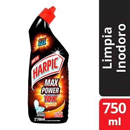 Gel Limpiador Desinfectante para Inodoros Max Power Original 750ml  - Harpic