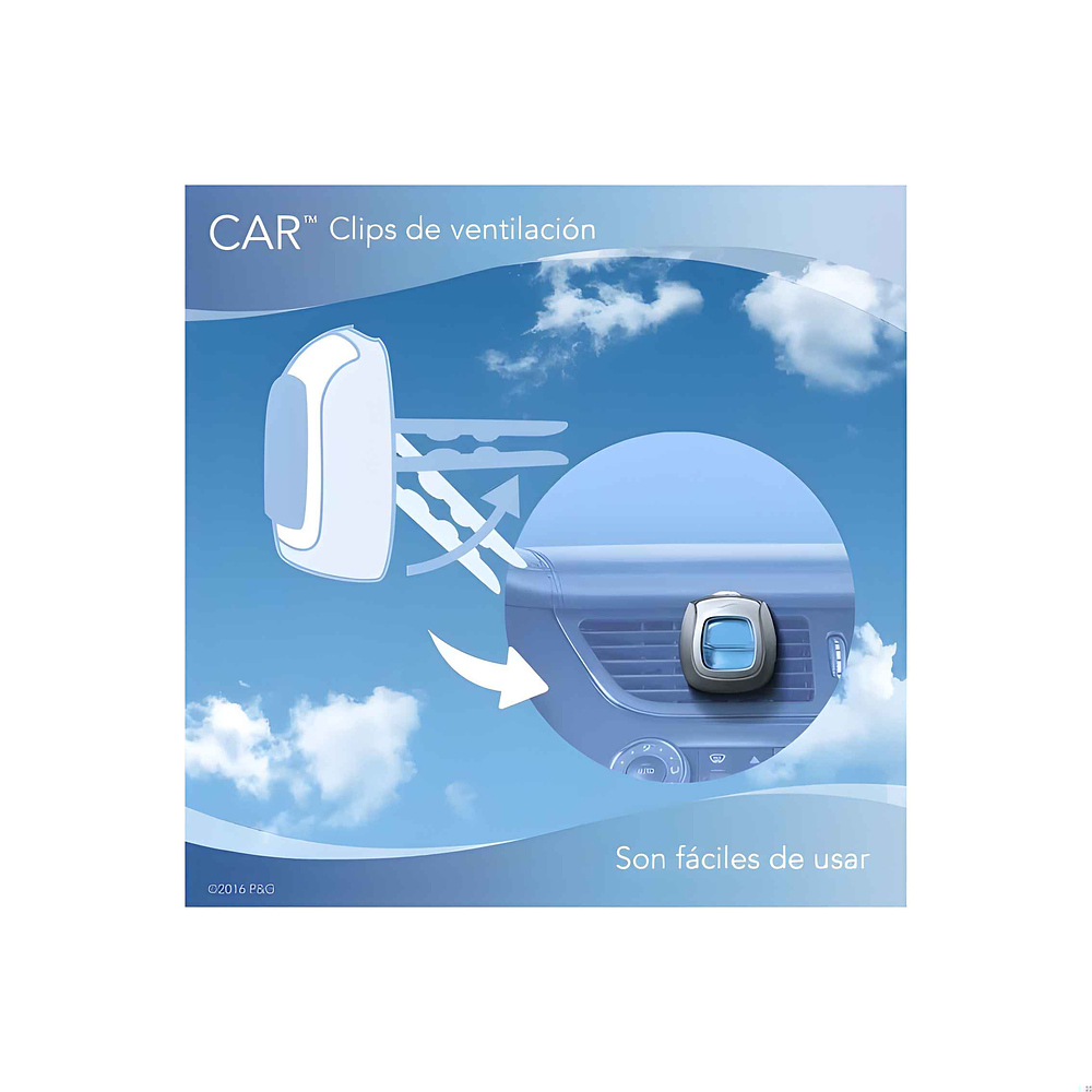 Aromatizante para automovil tipo clip Aroma Linen & Sky  - Febreze