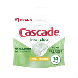 Detergente para Lavavajillas Free and Clear 14 capsulas  - Cascade