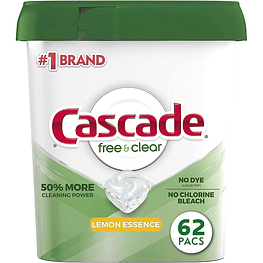 Detergente para Lavavajillas Free and Clear 62 capsulas  - Cascade