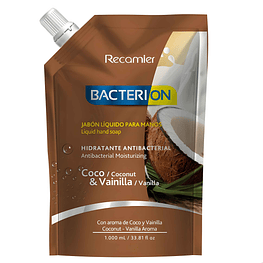 Jabón Hidratante Antibacterial Recarga 1000ml Coco y Vainilla  - Bacterion