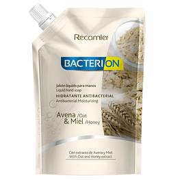 Jabón Hidratante Antibacterial Recarga 1000ml Avena y Miel  - Bacterion