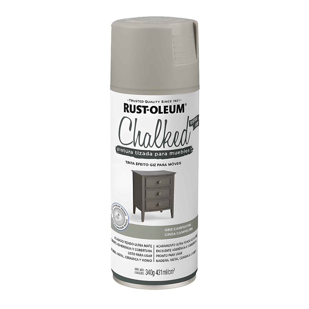 Pintura en Aerosol Chalked Tizada 340grs Gris Campestre  - Rust Oleum