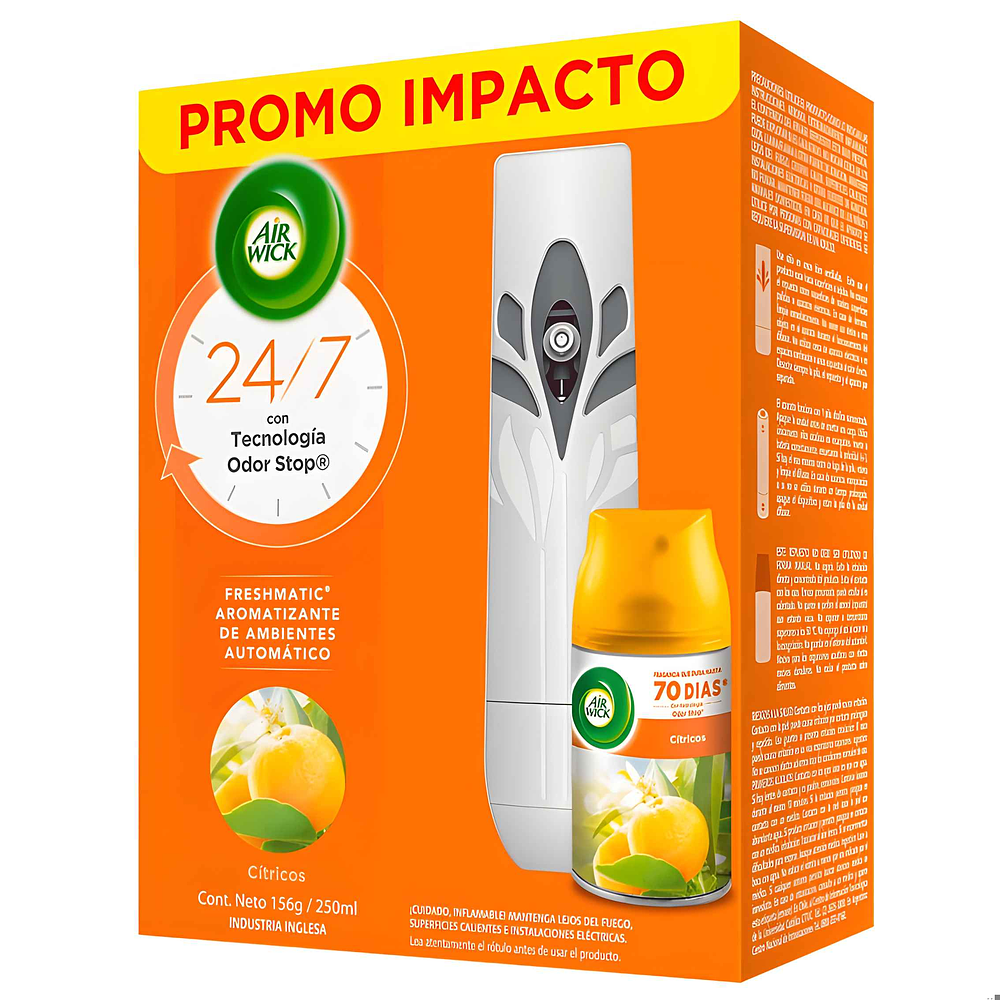 Desodorante Ambiental Automático Freshmatic Aparato + Repuesto 250ml Citrico  - Air Wick