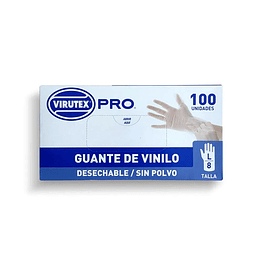 Guantes de Vinilo desechables transparentes 100un Talla L  - Virutex Pro