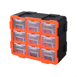 Organizador con separador interior y tapa transparente 9 bins  - Tactix