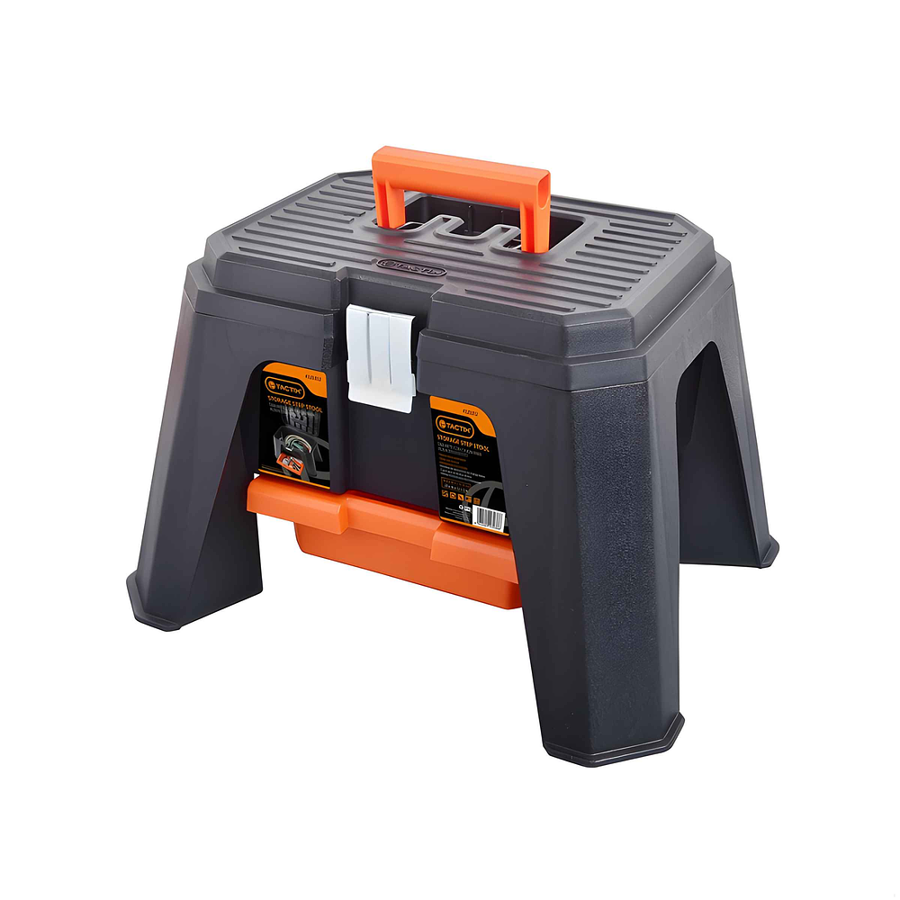 Taburete con cajon organizador y asa para transporte 120kg  - Tactix