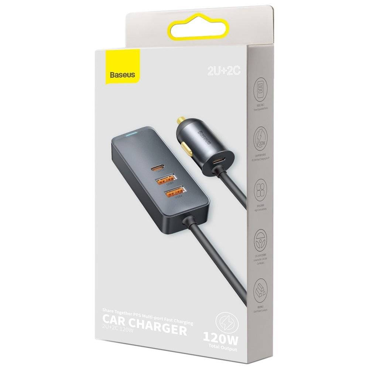 Cargador de auto multipuerto Share Together PPS 120W USB A