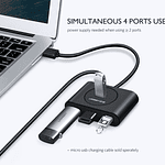 HUB USB 3.0 Negro 4 en 1 modelo CR113 1mt  - Ugreen