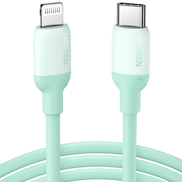 Cable USB-C a Lightning (iPhone) 1mt modelo US387 Certificado Verde agua  - Ugreen