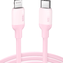 Cable USB-C a Lightning (iPhone) 1mt modelo US387 Certificado Rosado  - Ugreen