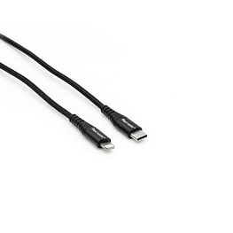 Cable iPhone USB-C a Lightning Blindado Certificado MFi 1.5mts Negro  - Tecmaster