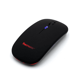 Mouse Inalámbrico Recargable dual Bluetooth / receptor USB Negro  - Tecmaster
