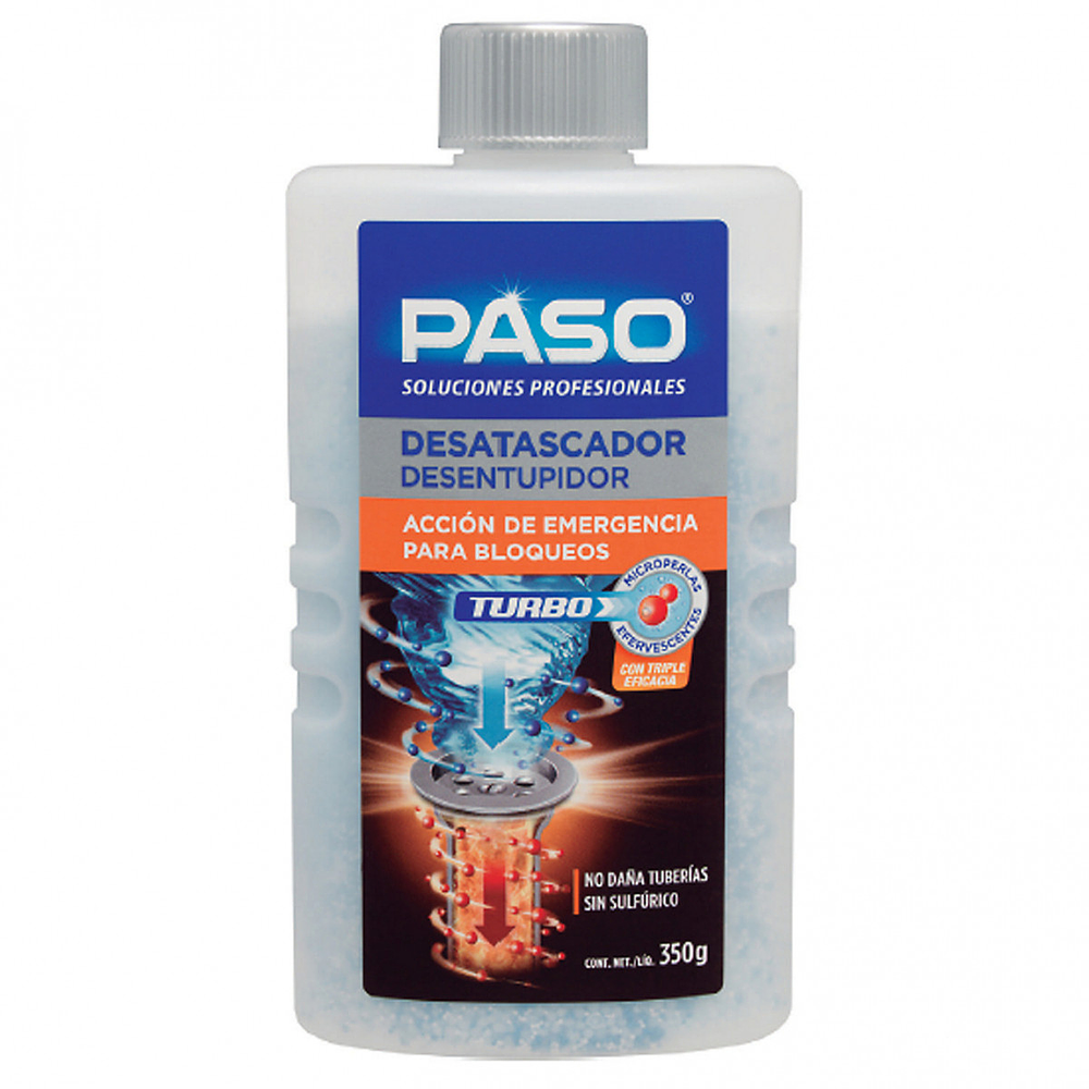 Destapador Turbo Tuberias y Desagües 350grs  - Paso