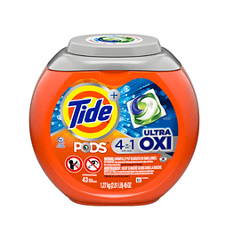 Detergente de Ropa Concentrado Ultra Oxi Capsulas 4 en 1 43 pods  - Tide
