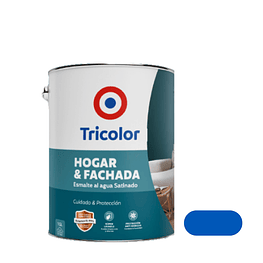 Esmalte al Agua Satinado Hogar y Fachada 1gln Azul Intenso  - Tricolor