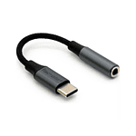 Adaptador USB-C a minijack 3.5mm digital Aluminio Gris  - Tecmaster