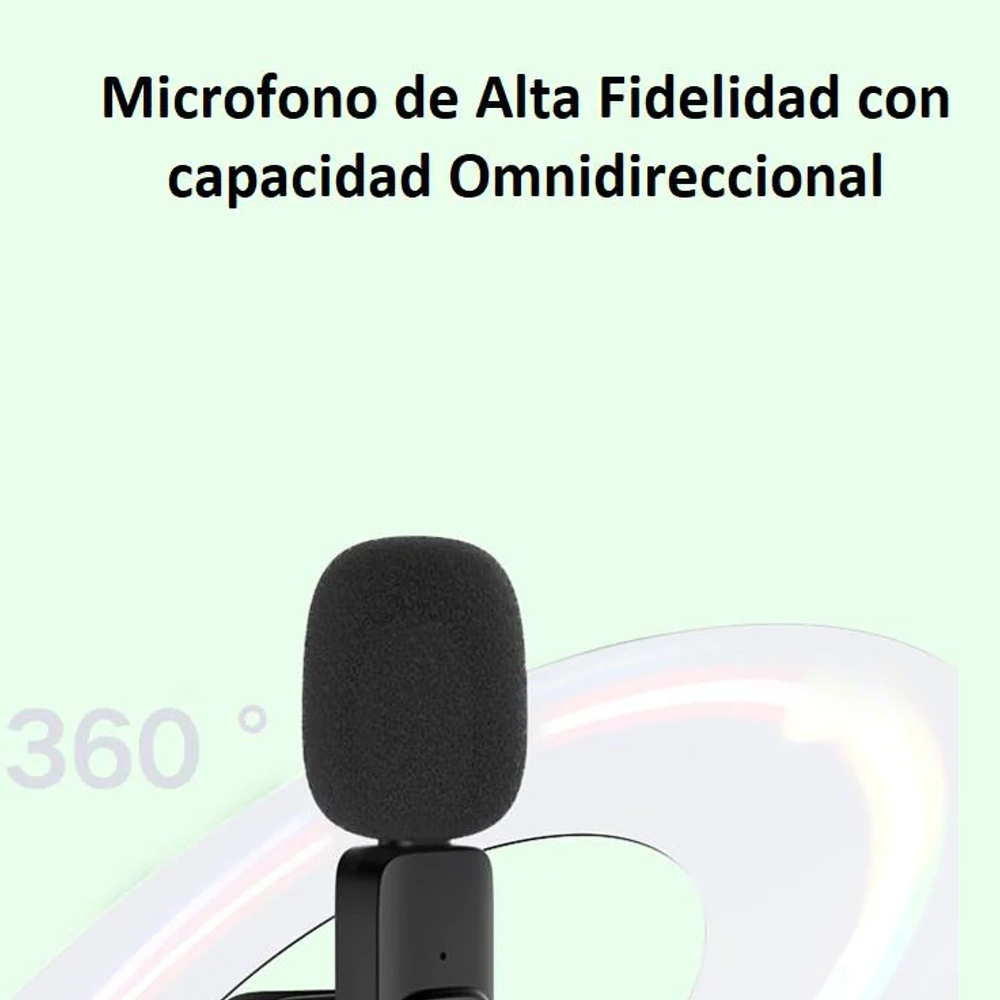 Micrófono Inalámbrico para Celular USB C + Adaptador Ligh