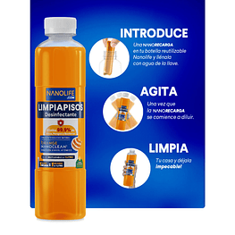 Limpiapisos Desinfectante Kit de inicio Citrico Promoción 1lt + Recarga  - Deysa Nanolife