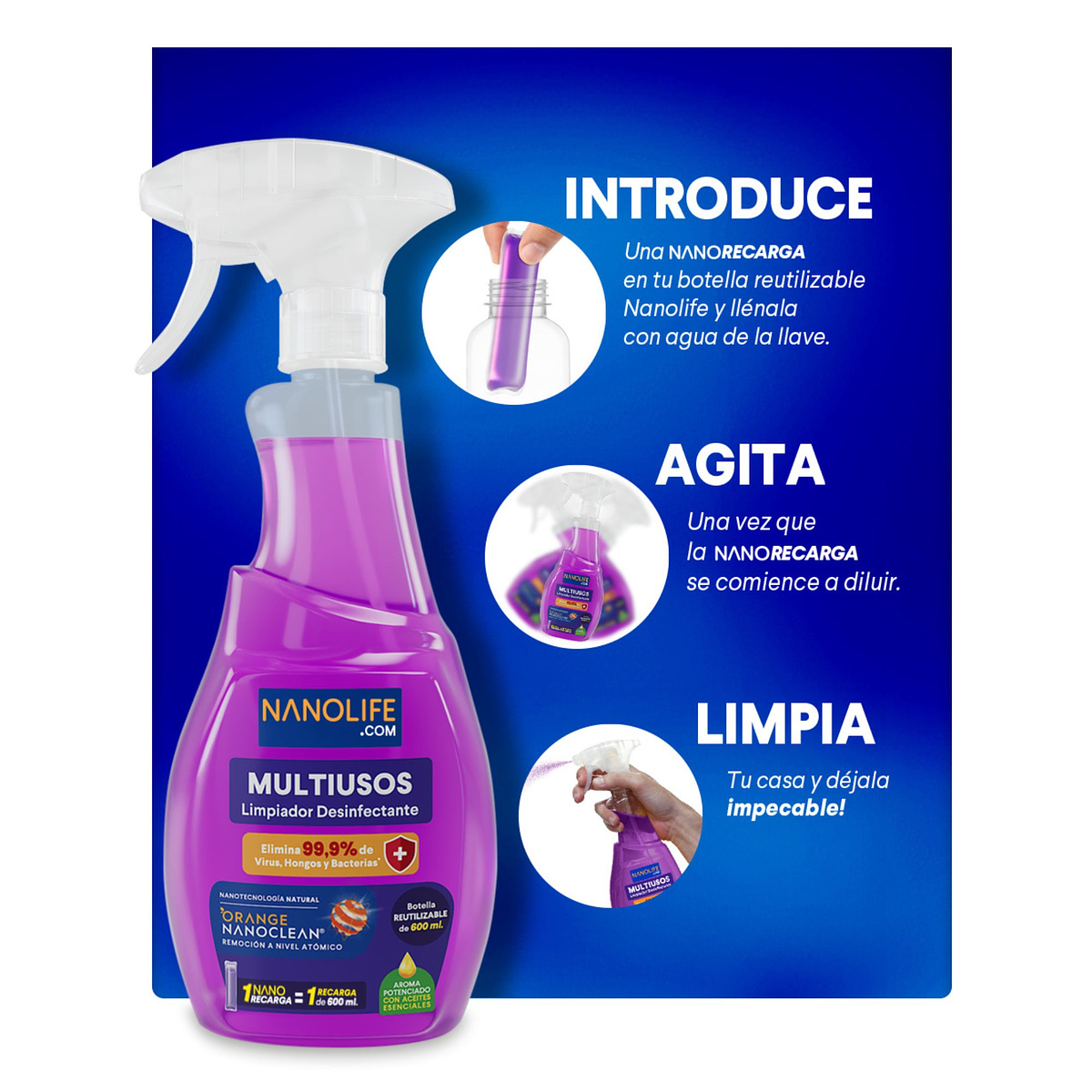 Clean Protect® Limpiador Multiusos Sanitizante Pisos y Superficies