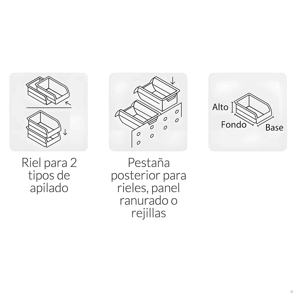 Organizador apilable plástico 17x11x8cm  - Truper