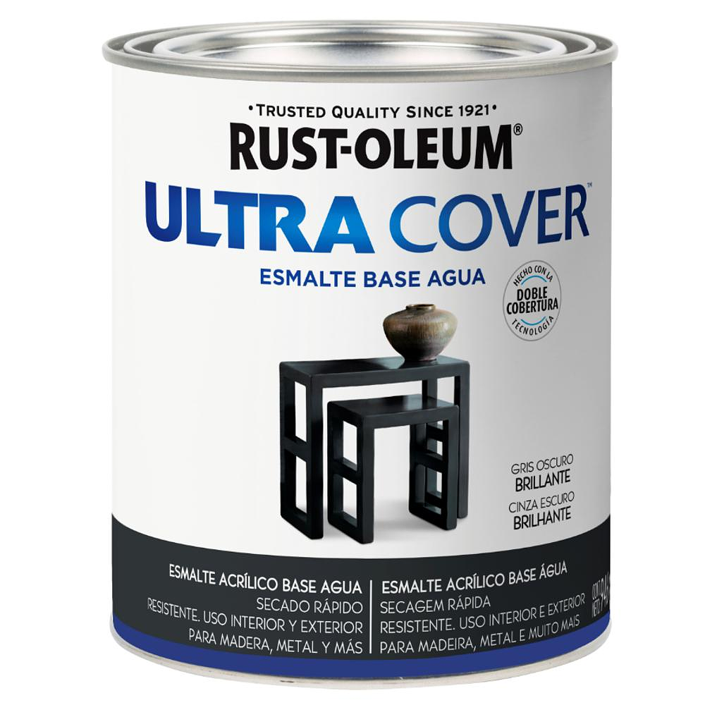 Esmalte al Agua Ultra Cover 946ml Gris Oscuro Brillante  - Rust Oleum