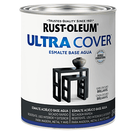 Esmalte al Agua Ultra Cover 946ml Gris Oscuro Brillante  - Rust Oleum