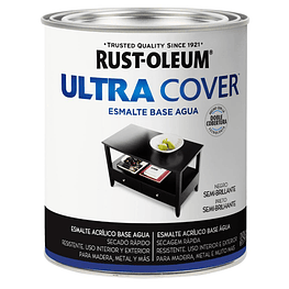 Esmalte al Agua Ultra Cover 946ml Negro Semibrillo  - Rust Oleum