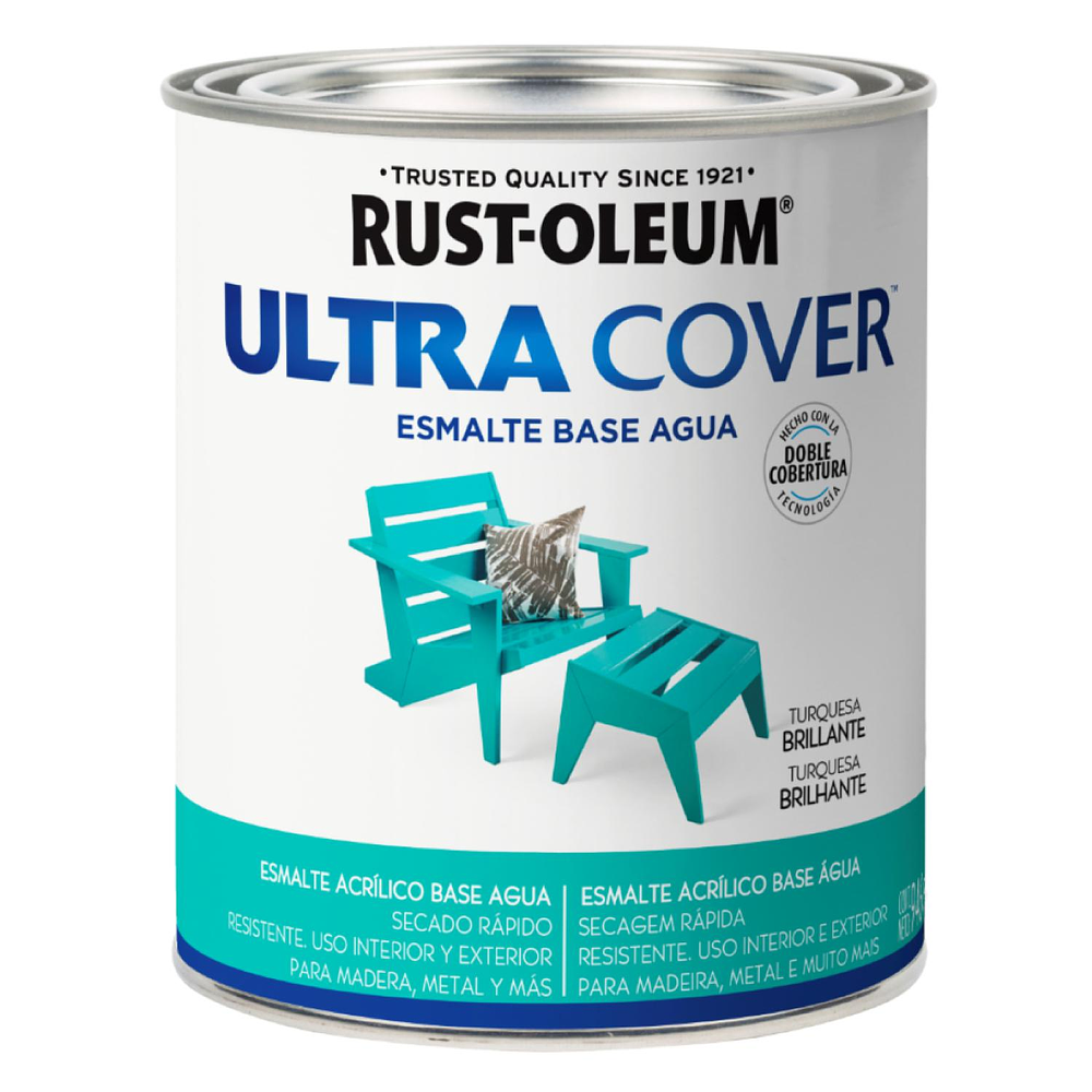 Esmalte al Agua Ultra Cover 946ml Turquesa Brillante  - Rust Oleum