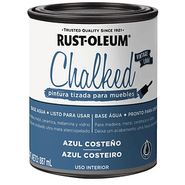 Pintura Chalked Tizada Base Agua 877ml Azul Costeño  - Rust Oleum