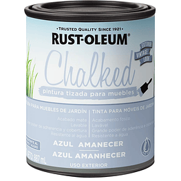 Pintura Chalked Tizada Exterior Base Agua 877ml Azul Amanecer  - Rust Oleum