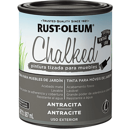 Pintura Chalked Tizada Exterior Base Agua 877ml Antracita  - Rust Oleum