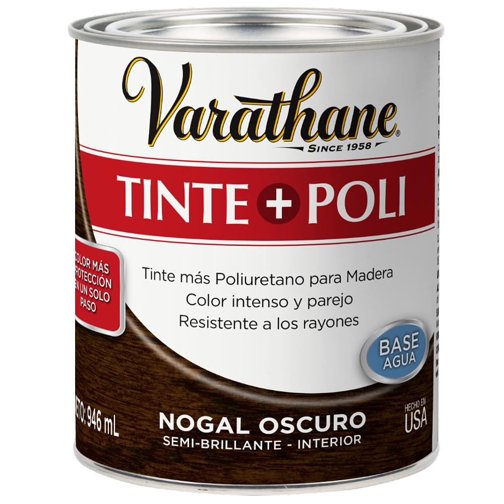 Barniz de Poliuretano + Tinte Base Agua 946ml Nogal Oscuro  - Varathane