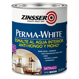 Esmalte al Agua Perma-White 946ml Blanco Satinado  - Zinsser