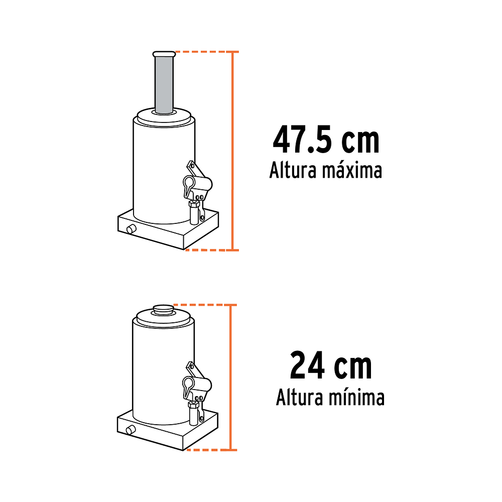 Gata Hidráulica tipo Botella 21 ton  - Truper