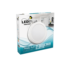 Panel Led Slim Sobrepuesto Cuerpo Plástico luz fría 6500K 12W  - Macrotel